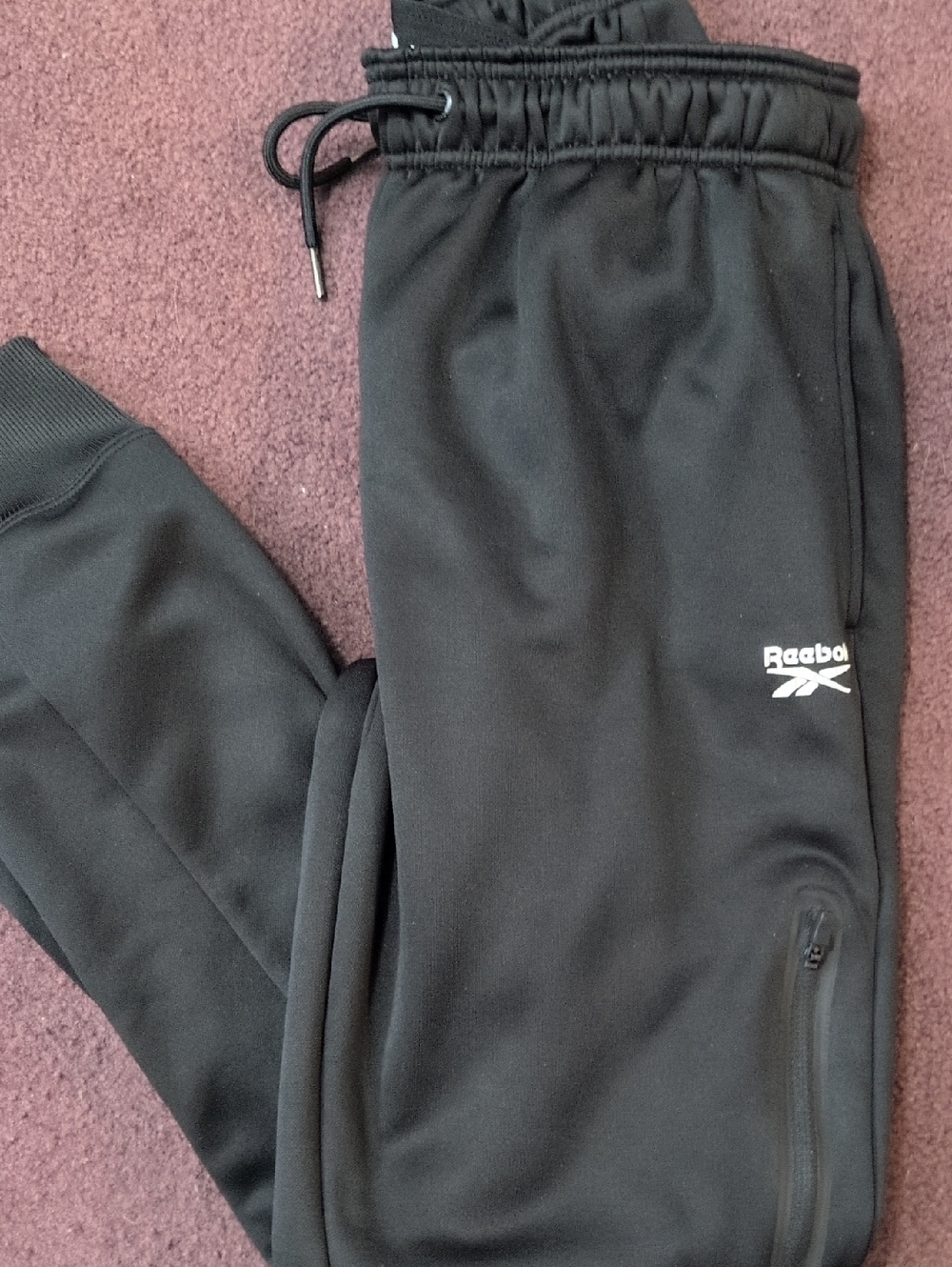 Reebok Black Jogger Sweatpants with Zip Pocket
